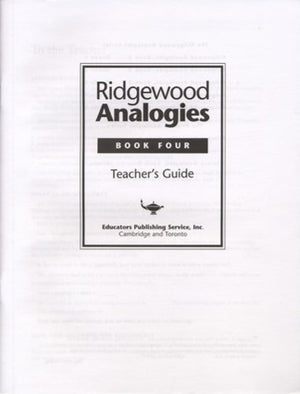 Ridgewood Analogies Bk 4 Key (Grd 7),Used