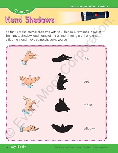 Evanmoor Skill Sharpeners Critical Thinking, Grade 2 Workbook, Problem Solving Skills, Fun Activities, Higherorder, Openended