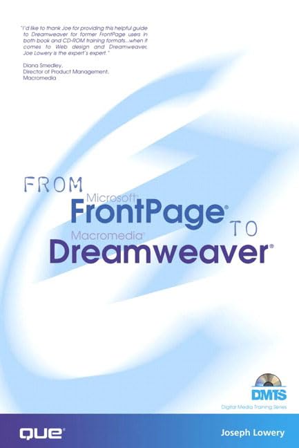 From Frontpage To Dreamweaver (With Cdrom),Used