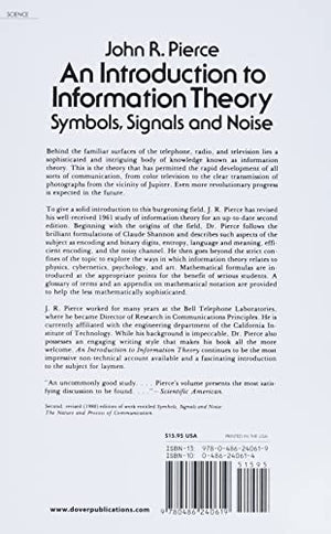 An Introduction To Information Theory: Symbols, Signals And Noise (Dover Books On Mathematics),New