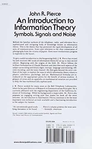 An Introduction To Information Theory: Symbols, Signals And Noise (Dover Books On Mathematics),New
