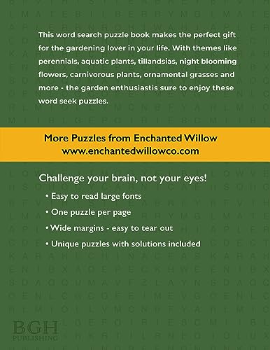 Word Search Puzzle Book For Gardeners: Large Print Word Find Puzzles for Adults (Large Print Brain Games),Used