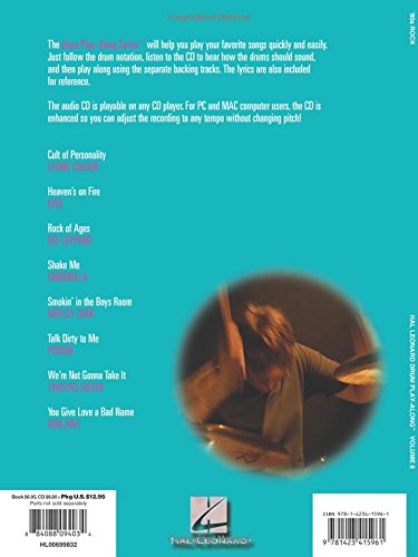 '80s Rock Drum PlayAlong Volume 8 Book/Online Audio (Drum Playalong, 8),Used