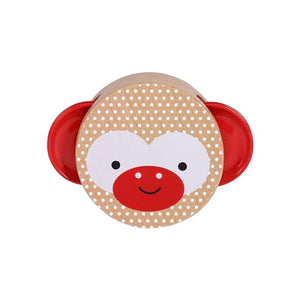 Petit Collage: Shake And Play  Wooden Tamourine | 2Sided Monkey Design | Made With Fsc Wood| Great For Ages 18 Months+