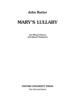 Mary's Lullaby,Used