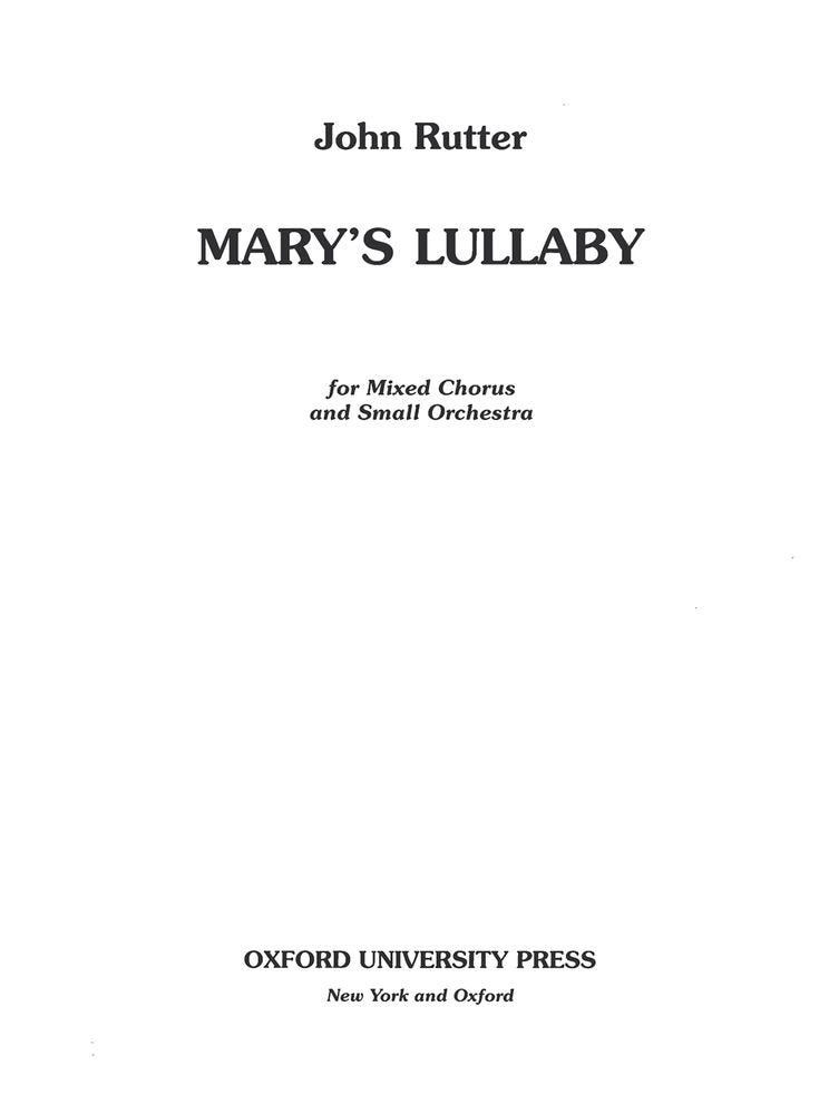 Mary's Lullaby,Used