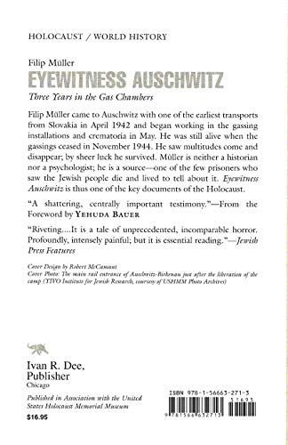 Eyewitness Auschwitz: Three Years In The Gas Chambers (Published In Association With The United States Holocaust Memorial Museum