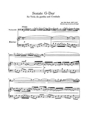 Three Sonatas for Viola da Gamba, BWV 102729 (Kalmus Edition),Used
