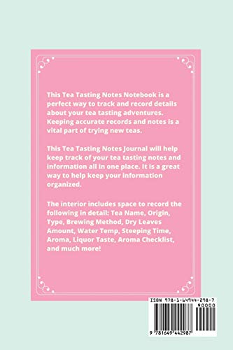 Tea Tasting Notes: Tea Lovers Gift, Write, Record & Keep Track of Teas & Tastings, Journal, Notebook, Log Book,Used