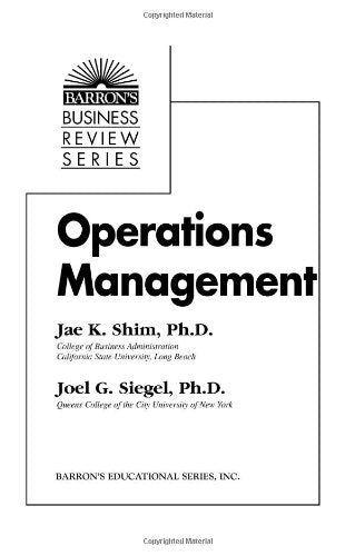 Operations Management (Barron's Business Review Series),Used