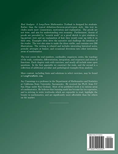 Real Analysis: A LongForm Mathematics Textbook (The LongForm Math Textbook Series),Used