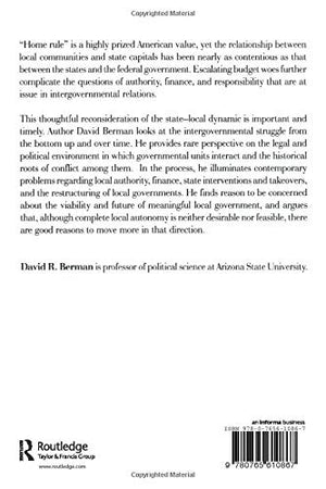 Local Government And The States: Autonomy, Politics And Policy-new