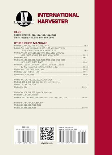 International Harvester Shop Manual Series 460 560 606 660 & 2606 (I & T Shop Service),Used