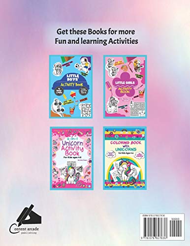 Fairies Little Girls' 4inOne Activity Book: Fun and Learning Activities for Kids 4 to 8 Years, Activity Book for Preschool and,Used