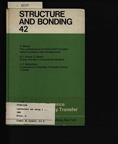 Luminescence and Energy Transfer (Structure & Bonding),Used
