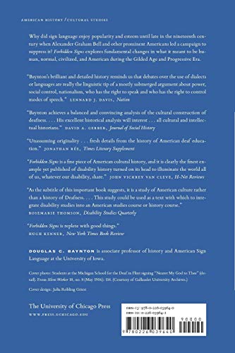 Forbidden Signs: American Culture And The Campaign Against Sign Language,Used