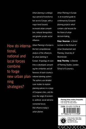Urban Planning in Europe: International Competition, National Systems and Planning Projects,Used