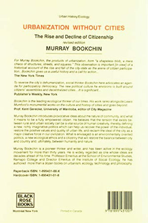 Urbanization Without Cities: The Rise And Decline Of Citizenship (Black Rose Books, No. V171),Used