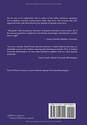 Spanish Grammar: A Quick Reference (Spanish Edition),New