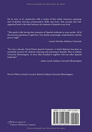 Spanish Grammar: A Quick Reference (Spanish Edition),Used