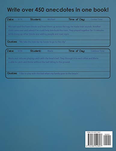 Preschool Teacher: Anecdotal Observations: Write over 450 anecdotes in one book (sunflower cover),Used