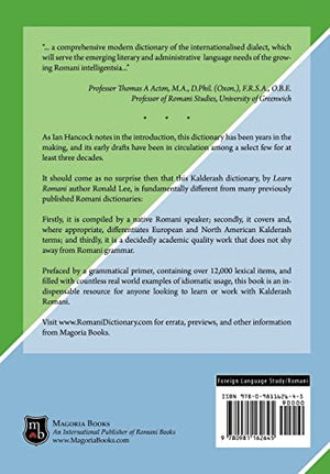 Romani dictionary: Kalderash  English,Used