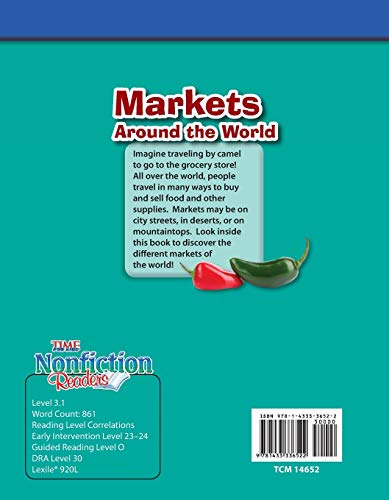 Teacher Created Materials  TIME For Kids Informational Text: Markets Around the World  Grade 3  Guided Reading Level N,Used