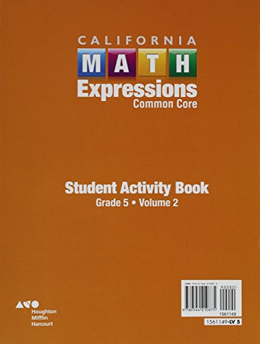 Student Activity Book (softcover), Volume 2 Grade 5 2015 (Houghton Mifflin Harcourt Math Expressions),Used