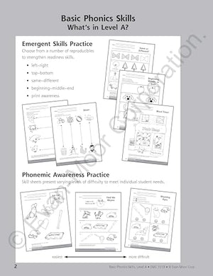 Evanmoor Basic Phonics Skills For Grades Prek And K, Level A, Teacher Reproducible Pages; Teaching Resource Workbook,Used