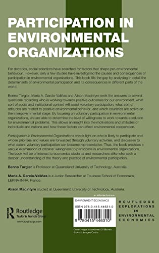 Participation in Environmental Organizations (Routledge Explorations in Environmental Economics),Used