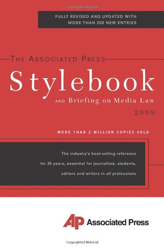 The Associated Press Stylebook 2009 (Associated Press Stylebook And Briefing On Media Law),Used