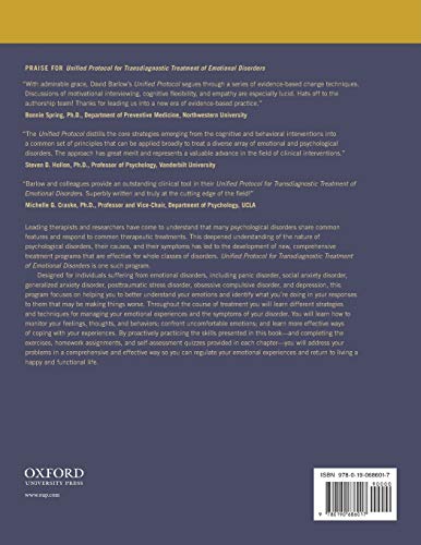 Unified Protocol for Transdiagnostic Treatment of Emotional Disorders: Workbook (Treatments That Work),New