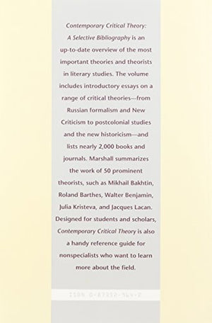 Contemporary Critical Theory: A Selective Bibliography,Used