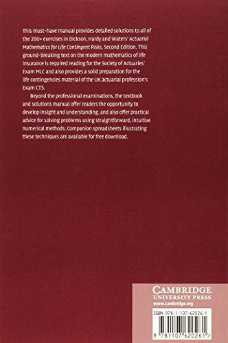 Solutions Manual for Actuarial Mathematics for Life Contingent Risks (International Series on Actuarial Science),Used