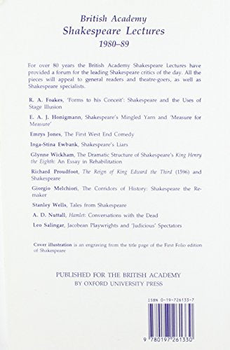 British Academy Shakespeare Lectures 198089 (British Academy Series),Used