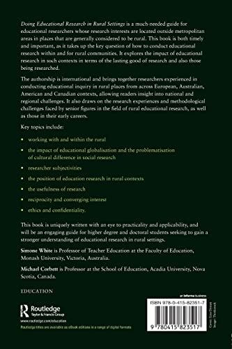 Doing Educational Research in Rural Settings: Methodological issues, international perspectives and practical solutions,Used
