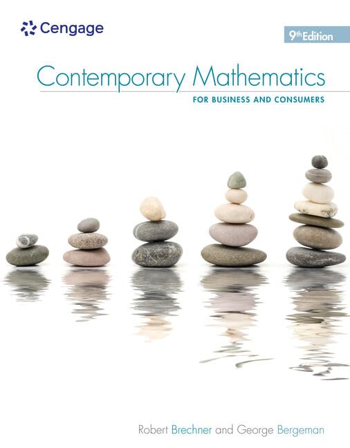 Contemporary Mathematics For Business & Consumers (Mindtap Course List),New