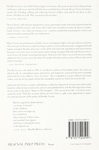 Archive For Our Times: Previously Uncollected and Unpublished Poems of Dorothy Livesay,Used