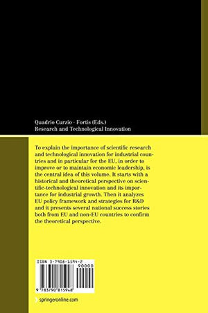 Research and Technological Innovation: The Challenge for a New Europe,Used