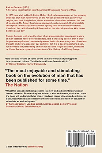 African Genesis: A Personal Investigation Into The Animal Origins And Nature Of Man (Robert Ardrey'S Nature Of Man Series),New