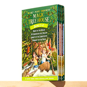 Magic Tree House Boxed Set, Books 58: Night of the Ninjas, Afternoon on the Amazon, Sunset of the Sabertooth, and Midnight on t,Used