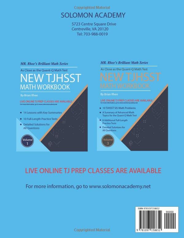 New TJHSST Math Workbook Volume 2: Advanced Workbook for the QuantQ Math Test,Used