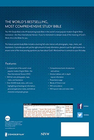 NIV Study Bible, Leathersoft, Brown/Black, Red Letter Edition,Used