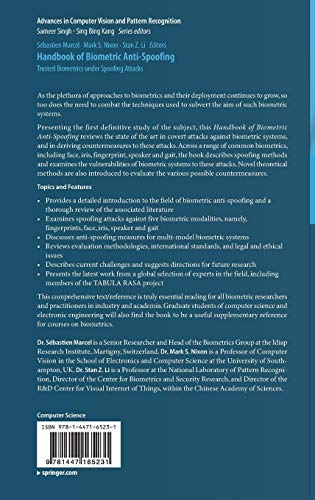 Handbook of Biometric AntiSpoofing: Trusted Biometrics under Spoofing Attacks (Advances in Computer Vision and Pattern Recognit,Used