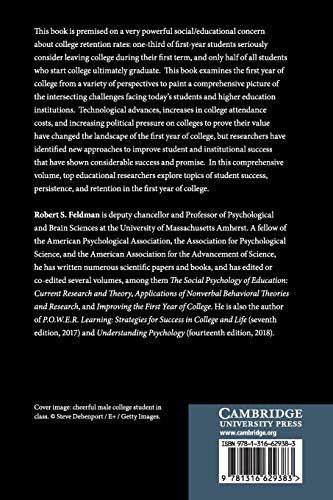 The First Year of College: Research, Theory, and Practice on Improving the Student Experience and Increasing Retention,Used