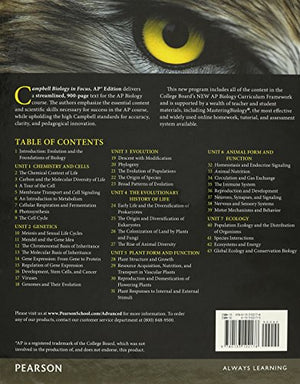 CAMPBELL BIOLOGY IN FOCUS, AP Edition by Pearson - Essential Concepts for AP Biology Success
