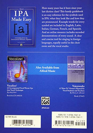 Alfred's IPA Made Easy: A Guidebook for the International Phonetic Alphabet,Used