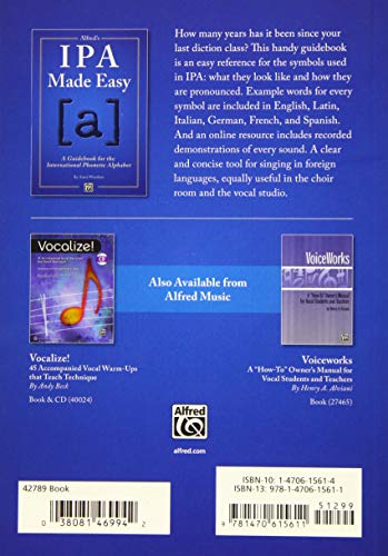 Alfred's IPA Made Easy: A Guidebook for the International Phonetic Alphabet,Used