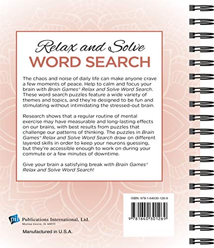Brain Games  Relax and Solve: Word Search (Coral),Used