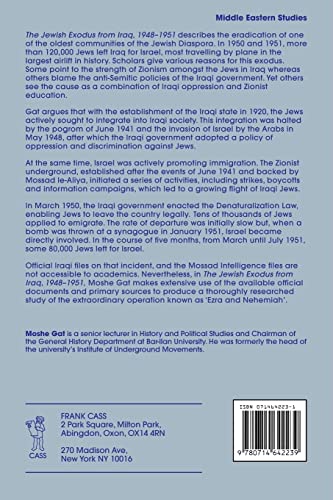 The Jewish Exodus from Iraq, 19481951,New